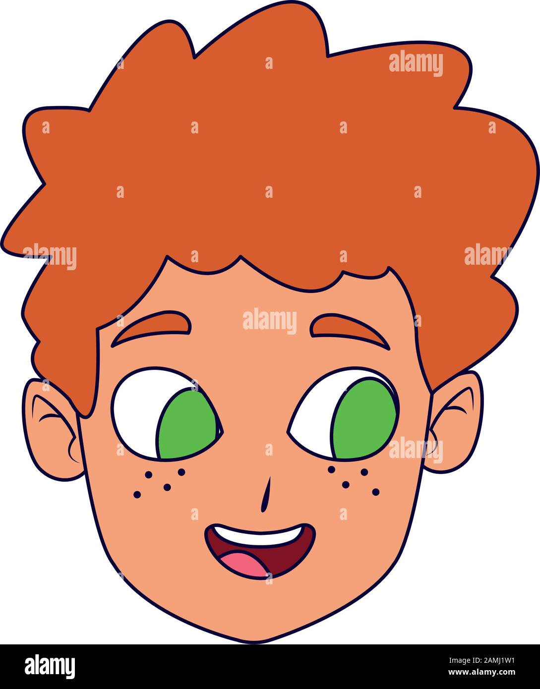 Happy boy smiling face icon Stock Vector Image & Art - Alamy