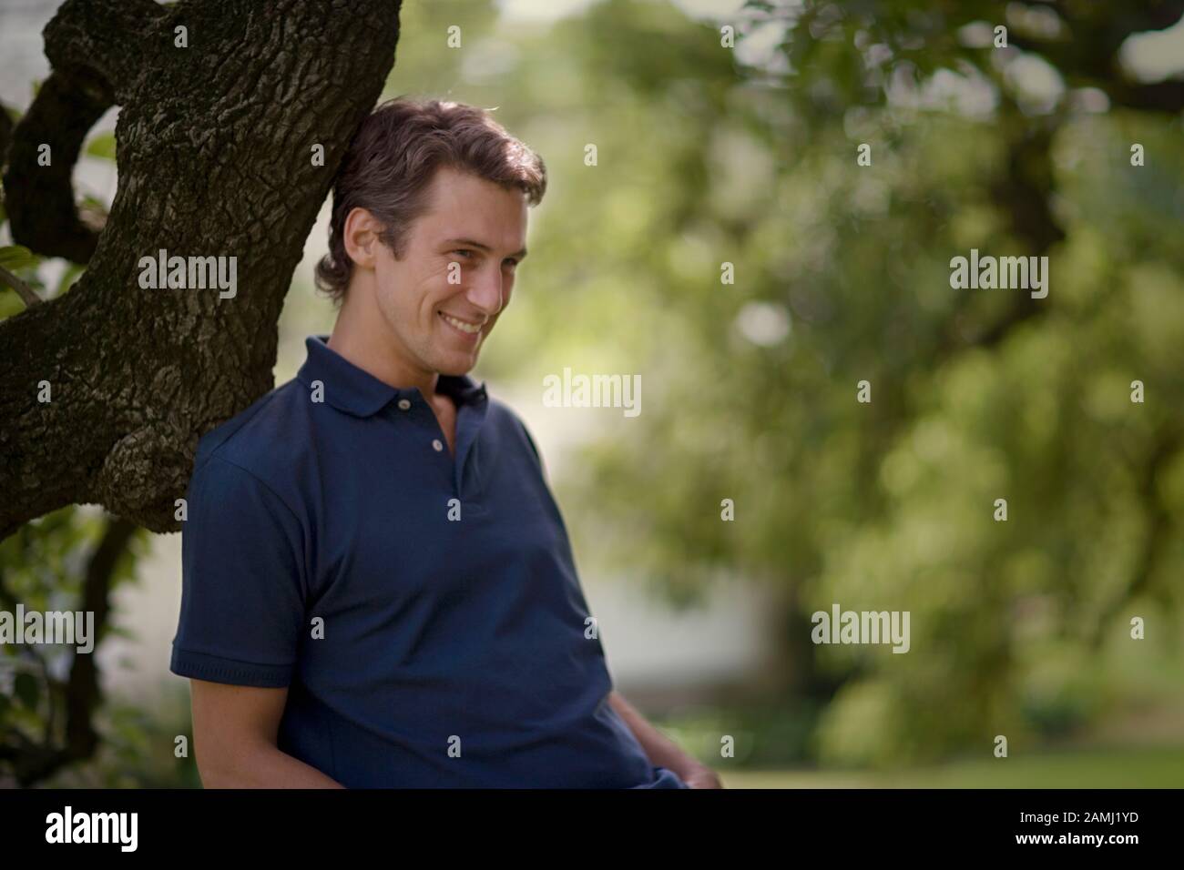 Cheerful caucasian adult man hi-res stock photography and images - Alamy