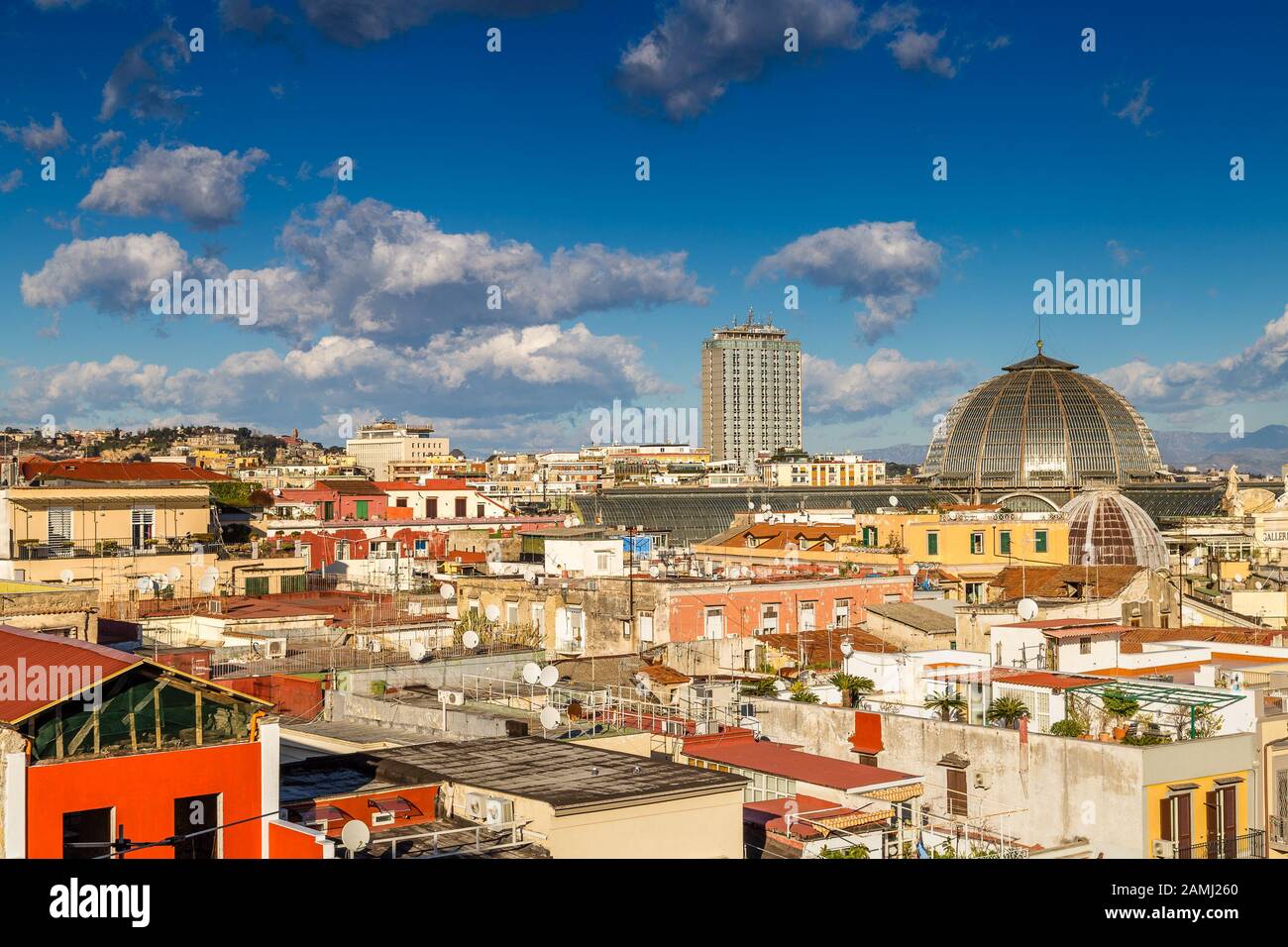 astonishing view of the roofs of Napoli, Italy Stock Photo