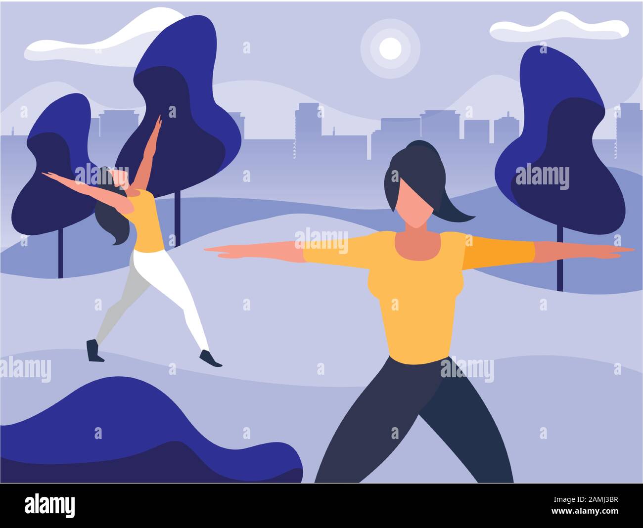 Practicing sports in gym Stock Vector Images - Alamy