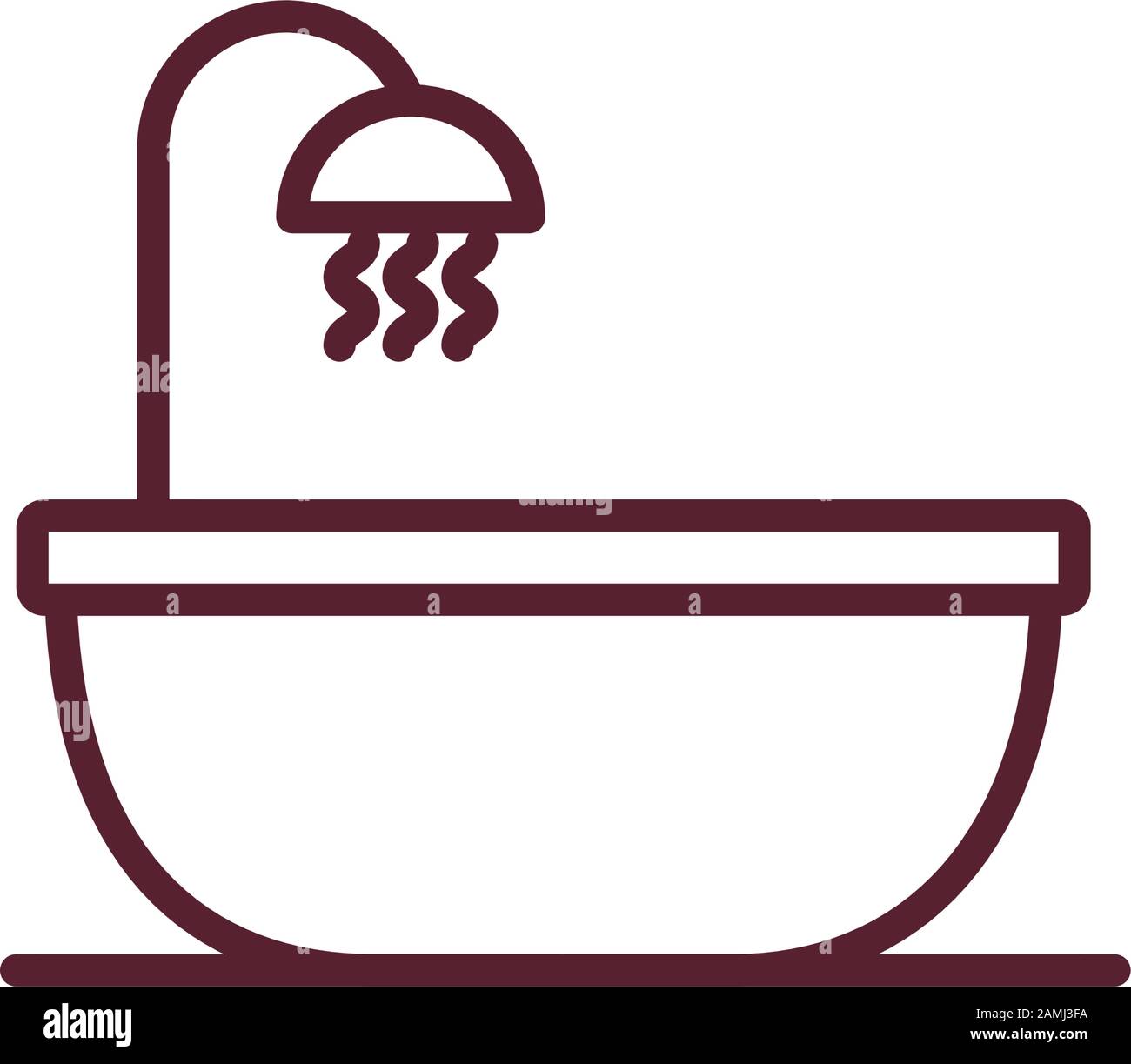 bathtub shower house bathroom icon Stock Vector Image & Art - Alamy