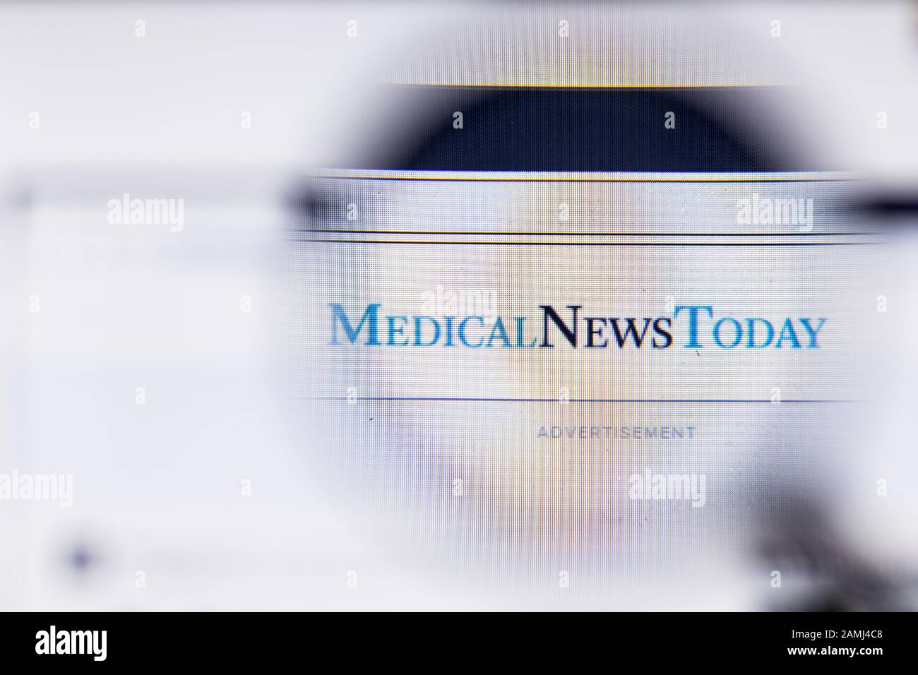 Saint-Petersburg, Russia - 10 January 2020: Medical News Today website page on laptop display with logo, Illustrative Editorial Stock Photo