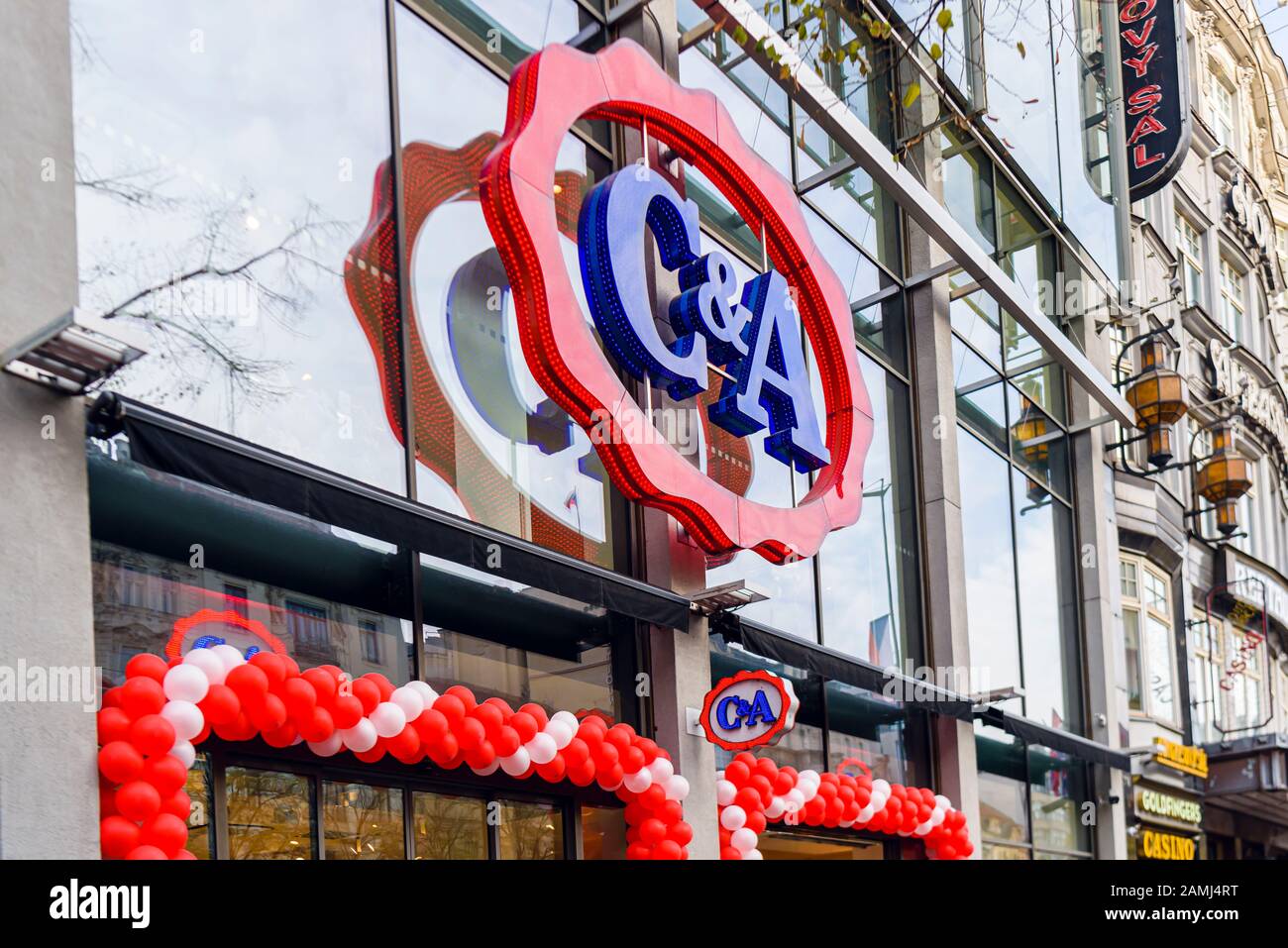 Sign outside a C&A department store Stock Photo