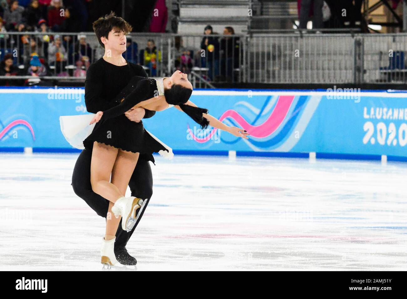 Lausanne, Switzerland. 13th Jan, 2020. Andrea Tuba and Giulia Tuba of Italy  compete in the Ice Dance Free Dance event in the 2020 Winter Youth Olympic  Games in Lausanne Switzerland. Credit: Christopher