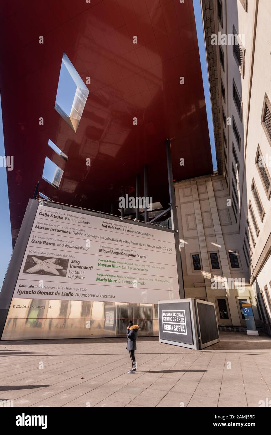 Exterior of Reina Sofia, modern art gallery Madrid, Spain Stock Photo