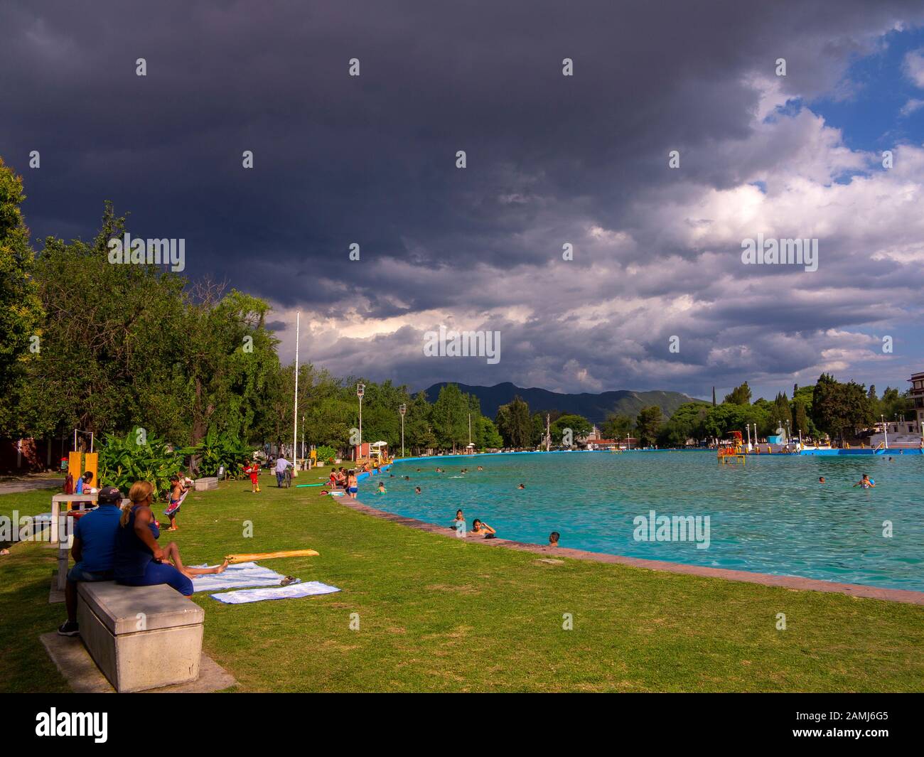 Balneario Municipal  de Salta, where one of the biggest swimming pool of South America is located, Salta, Argentina Stock Photo