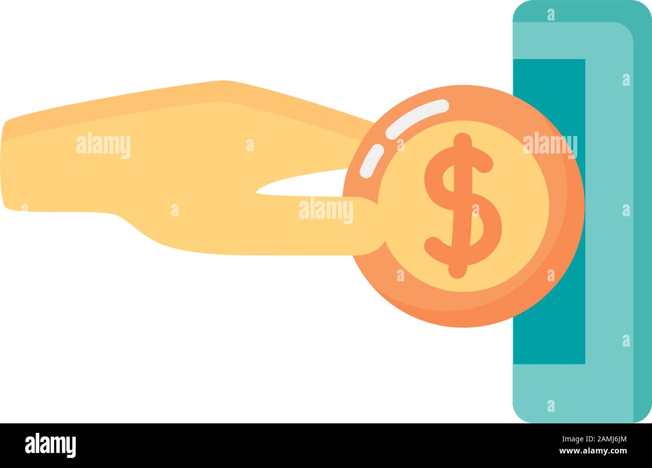 hand with coin money dollar Stock Vector Image & Art - Alamy