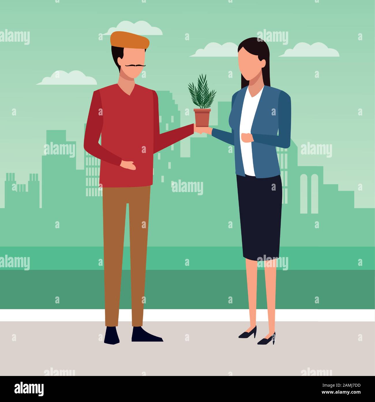 Avatar artist and businessman standing, colorful design Stock Vector ...
