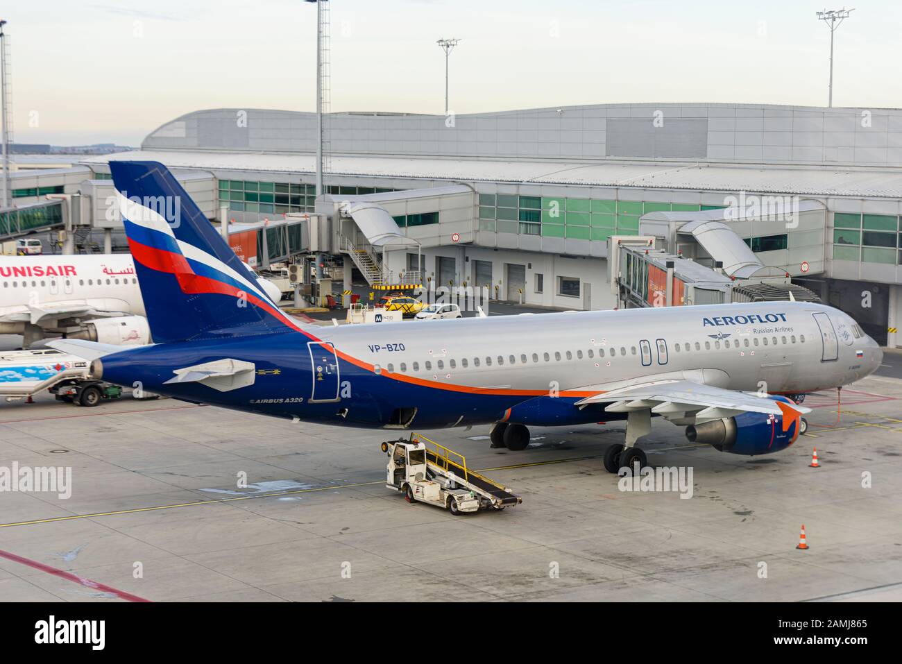 Aeroflot Airbus A320 VP-BZO at Prague Airport, Czech Republic Stock Photo