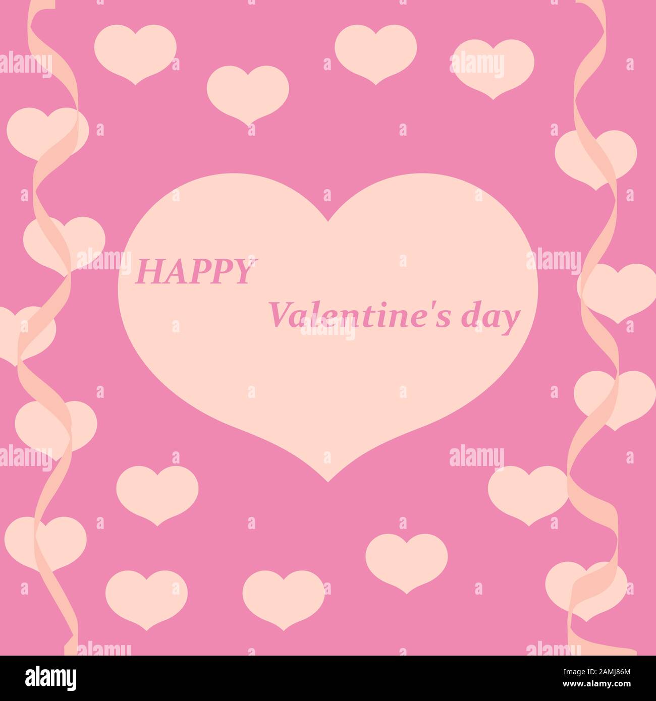 valentines day card with hearts vector illustration Stock Vector Image ...