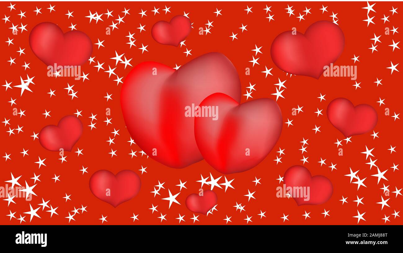 valentines day card with hearts vector illustration Stock Vector Image ...
