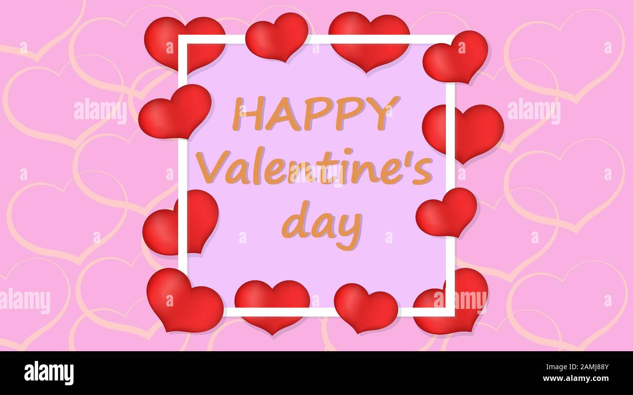 valentines day card with hearts vector illustration Stock Vector Image ...