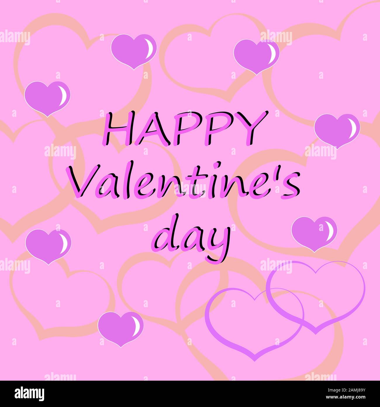 valentines day card with hearts vector illustration Stock Vector Image ...