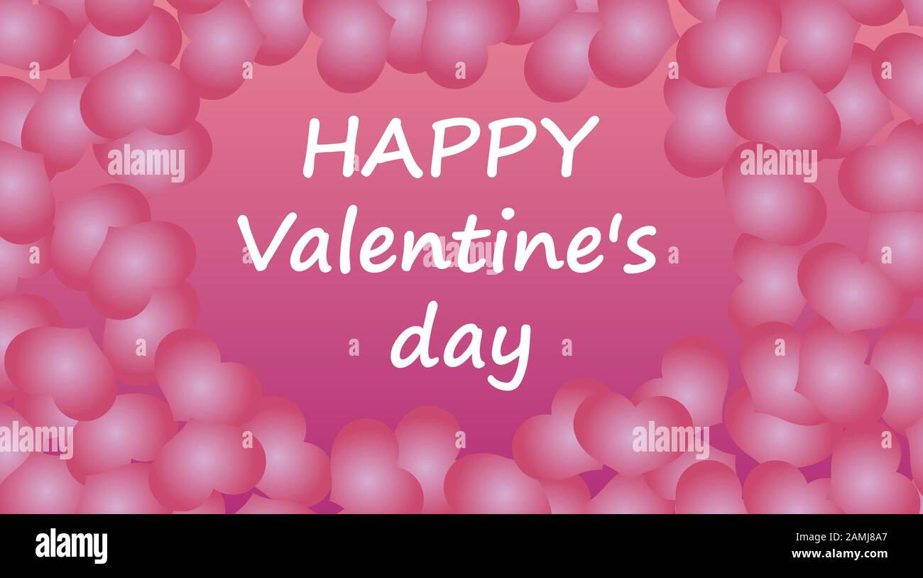 valentines day card with hearts vector illustration Stock Vector Image ...