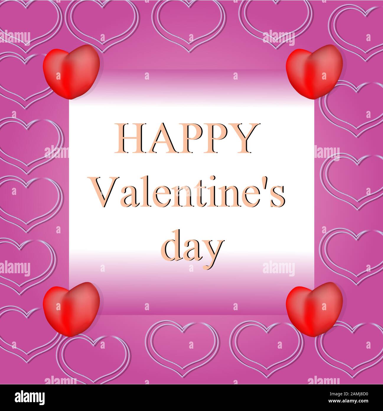 valentines day card with hearts vector illustration Stock Vector Image ...