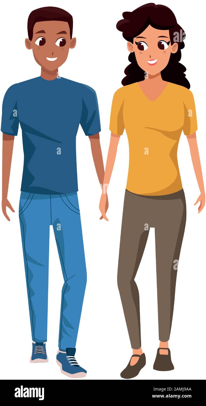 Cartoon happy man and woman icon Stock Vector Image & Art - Alamy