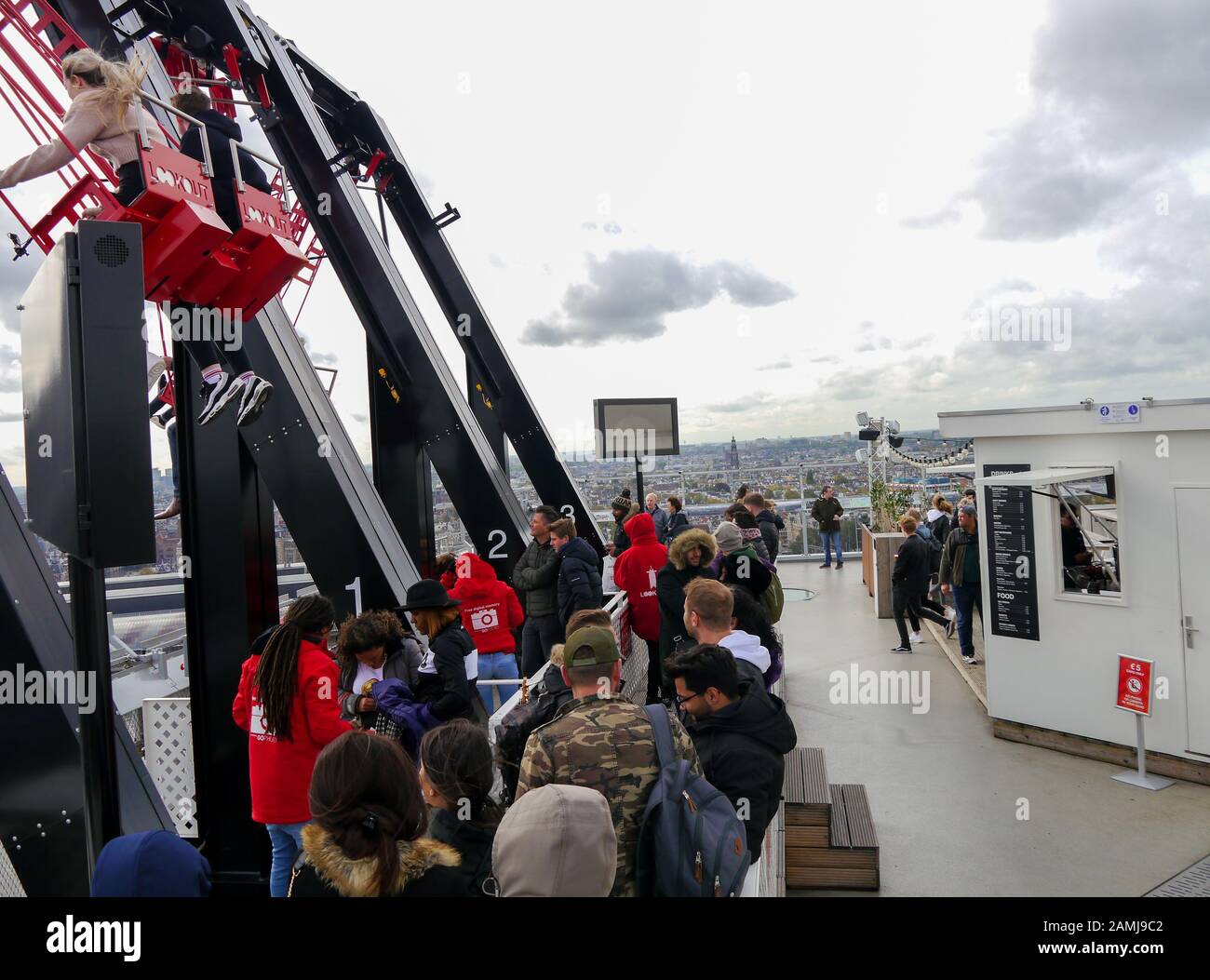 The Amsterdam Lookout, Adam tower swing, the highest swing in Europe Stock  Photo - Alamy