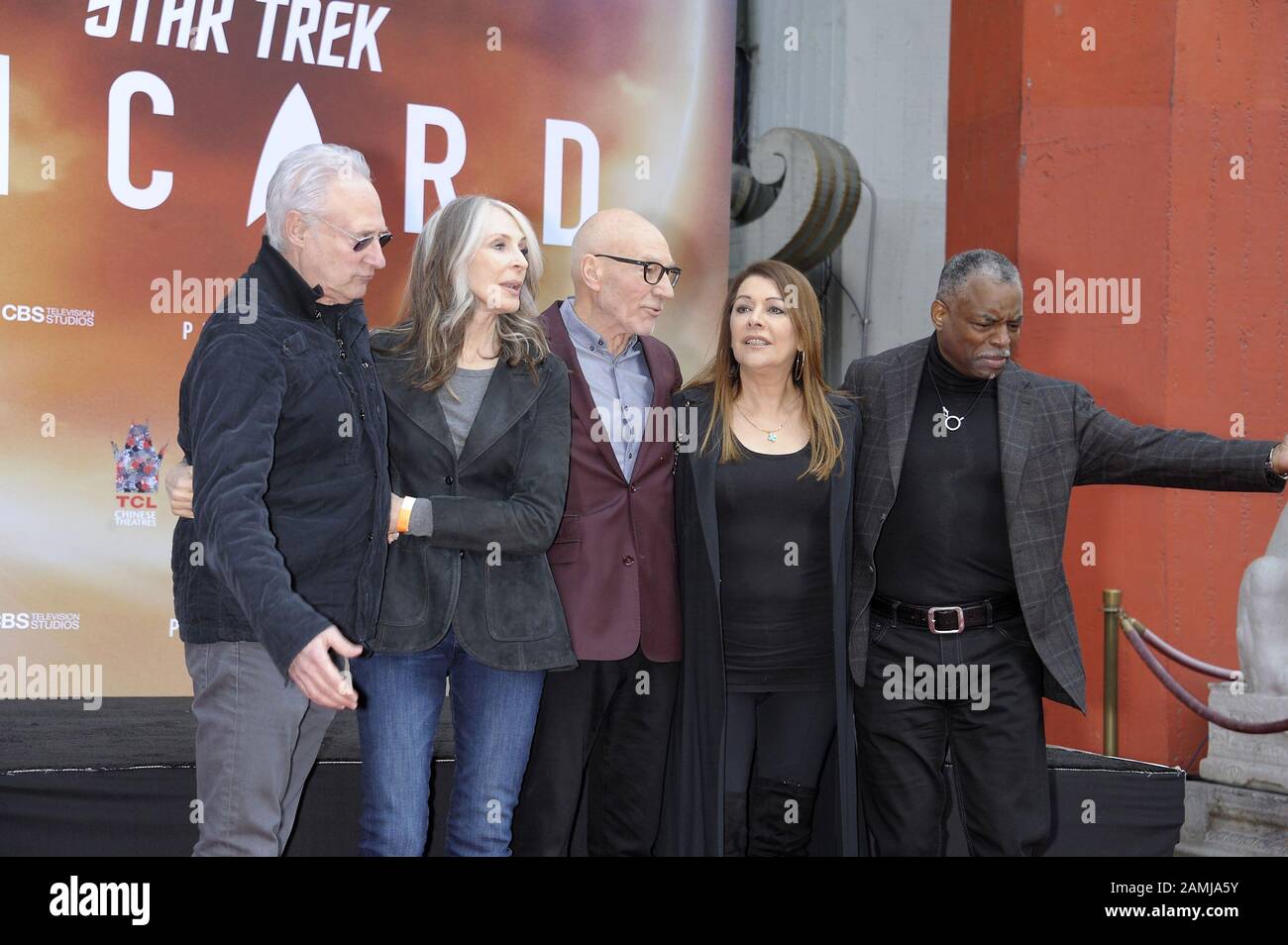 Los Angeles, CA. 13th Jan, 2020. Brent Spiner, Gates McFadden, Sir