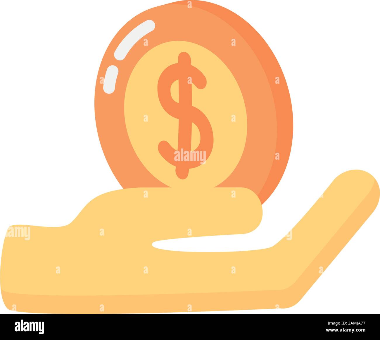 hand with coin money dollar Stock Vector Image & Art - Alamy