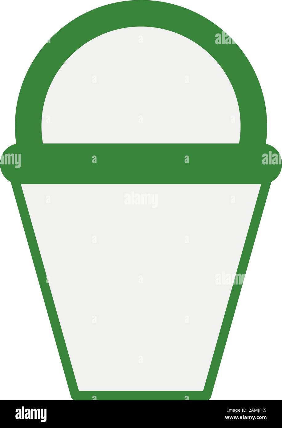 plastic bucket pot isolated icon Stock Vector