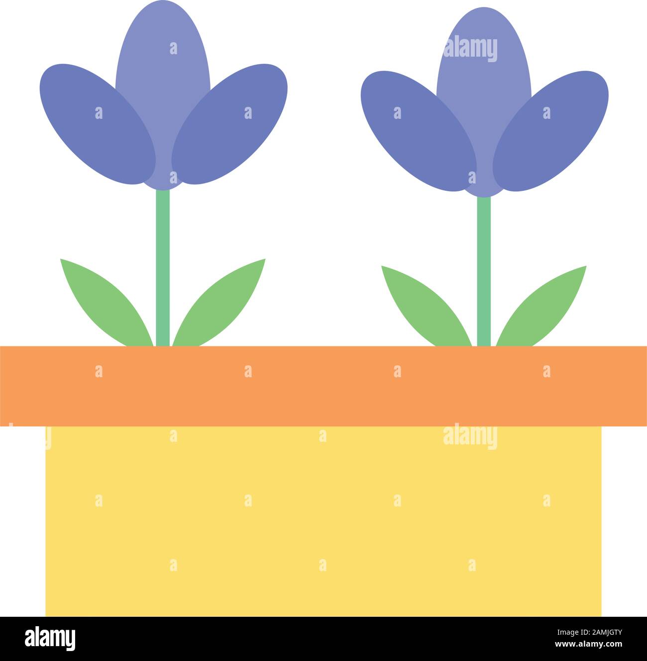 cute flowers in ceramic pot garden Stock Vector Image & Art - Alamy