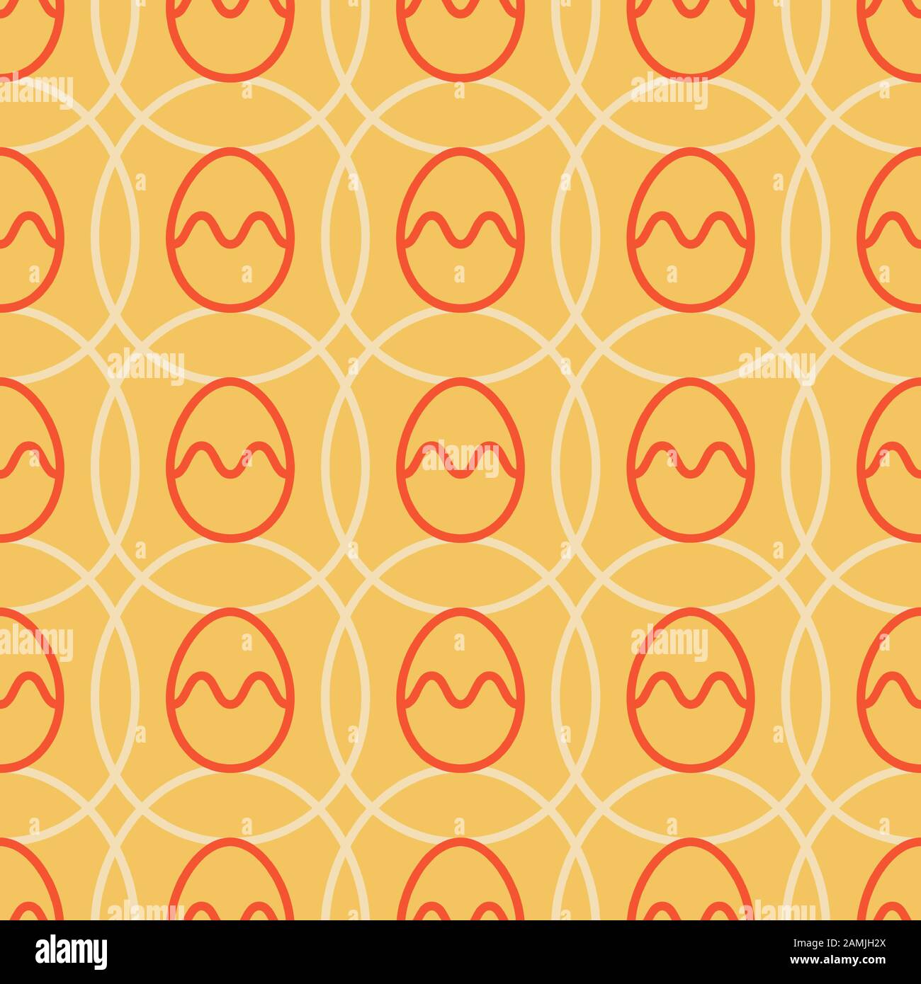 Easter egg seamless pattern vector illustration. Orange color, holiday ...