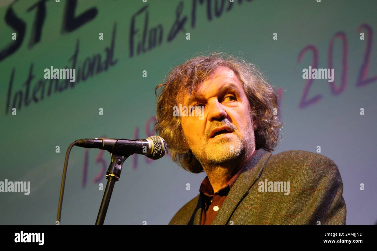 Uzice. 13th Jan, 2020. Film director Emir Kusturica opens the 13th Kustendorf International Film and Music Festival at the southwestern Serbian village of Mokra Gora, Jan. 13, 2020. The 13th Kustendorf International Film and Music Festival kicked off at the southwestern Serbian village of Mokra Gora on Monday, with several Chinese films on the repertoire. Credit: Nemanja Cabric/Xinhua/Alamy Live News Stock Photo