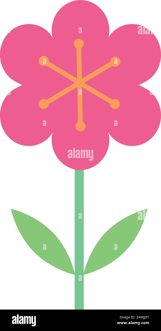 beautiful flower with leafs garden plant Stock Vector Image & Art - Alamy