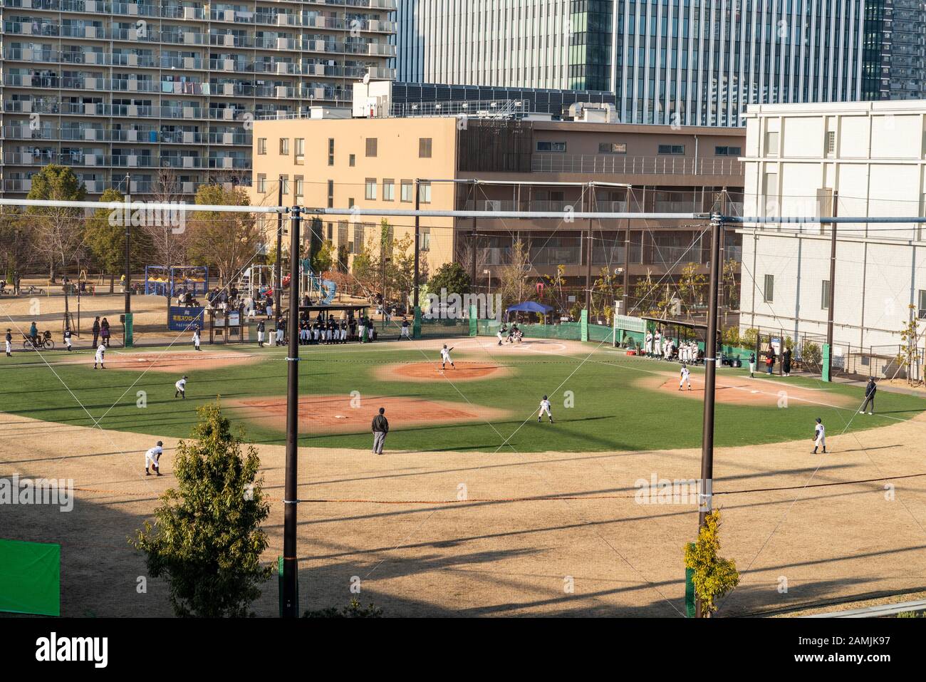 Children playing baseball, Harumi Rinkai Park, Chuo-Ku, Tokyo, Japan Stock Photo - Alamy