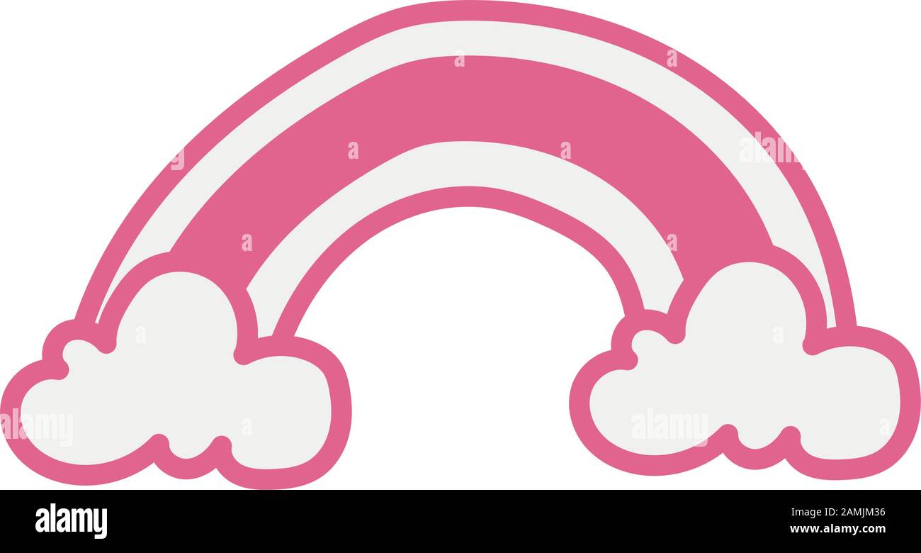 rainbow with clouds isolated icon Stock Vector Image & Art - Alamy