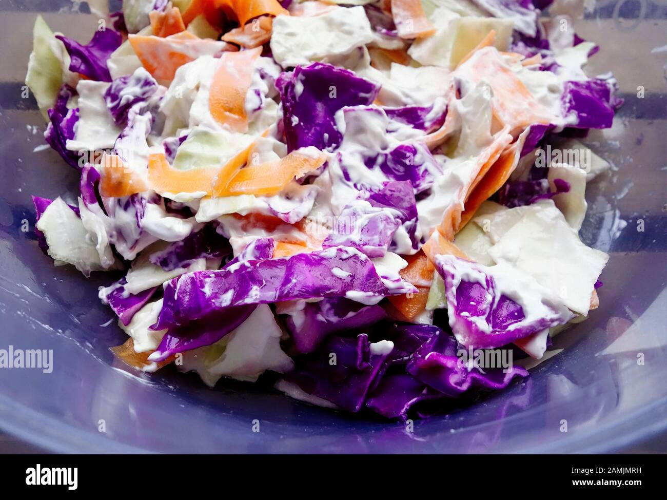 Greek Yogurt Coleslaw Stock Photo Alamy