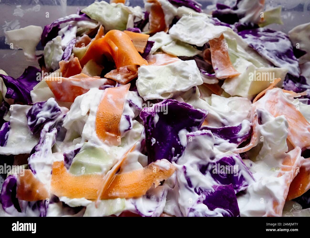 Greek Yogurt Coleslaw Stock Photo Alamy