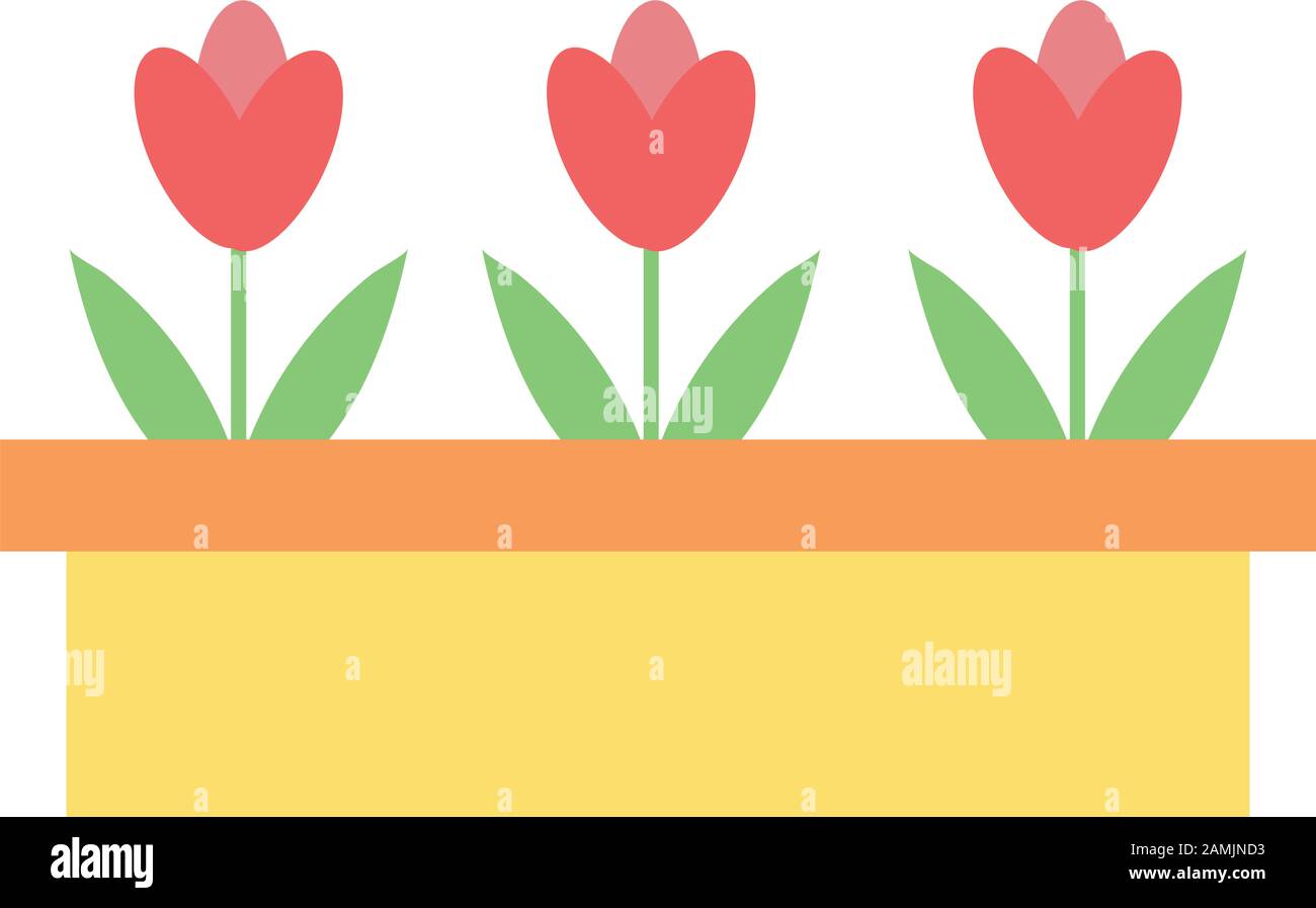 cute flowers in ceramic pot garden Stock Vector Image & Art - Alamy