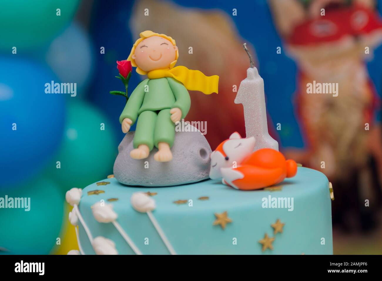 Birthday Party Decoration Detail Party With The Theme Of The Little Prince Selective Focus Stock Photo Alamy