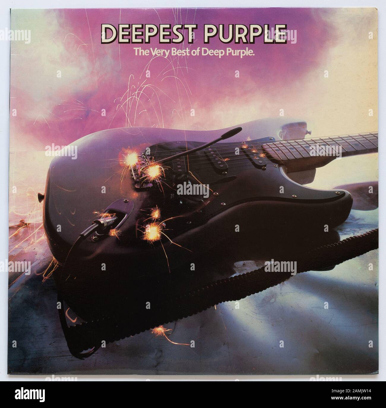 The cover of The Deepest Purple - The Very Best of Deep Purple, 1980 album by Deep Purple on Harvest - Editorial use only Stock Photo