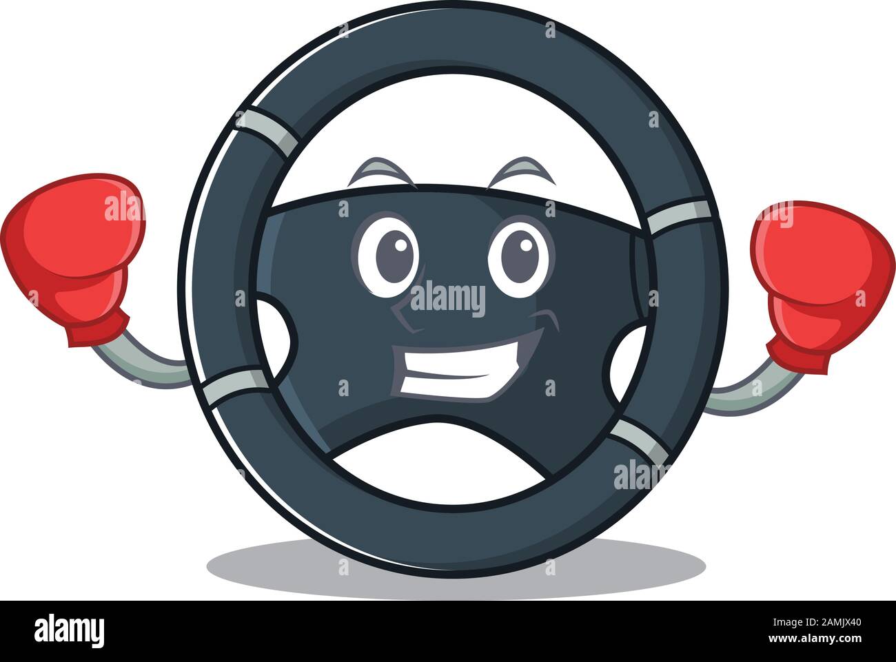 Sporty Boxing car steering mascot character style Stock Vector Image