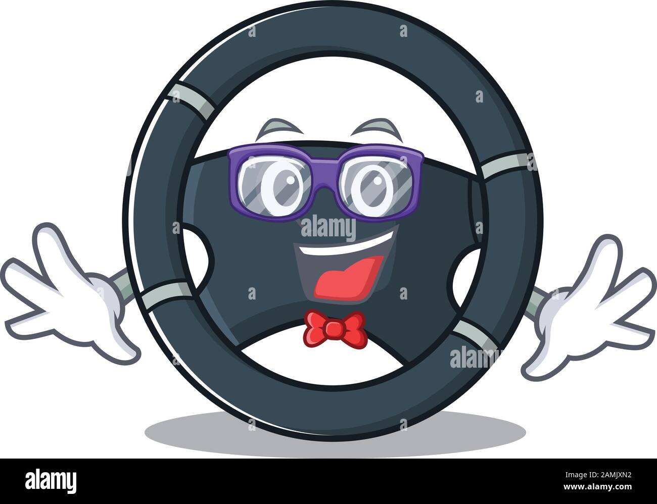 cartoon character of Geek car steering design Stock Vector Image & Art -  Alamy