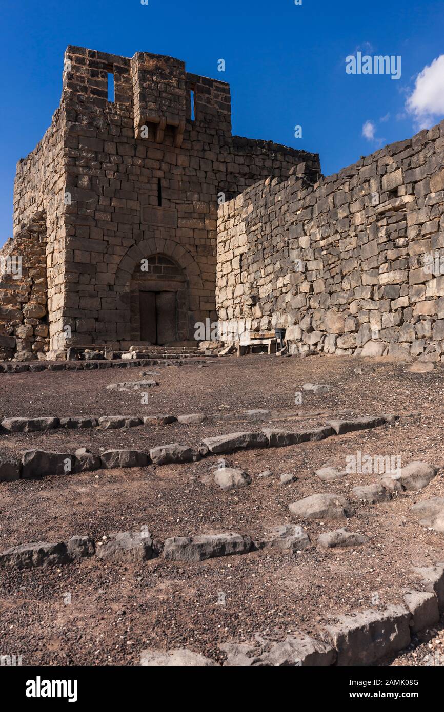 Qasr al-Azraq, Qusar Al Azraq, Blue Fortress, Desrt castle, Azraq, eastern desert, Jordan, middle east, Asia Stock Photo
