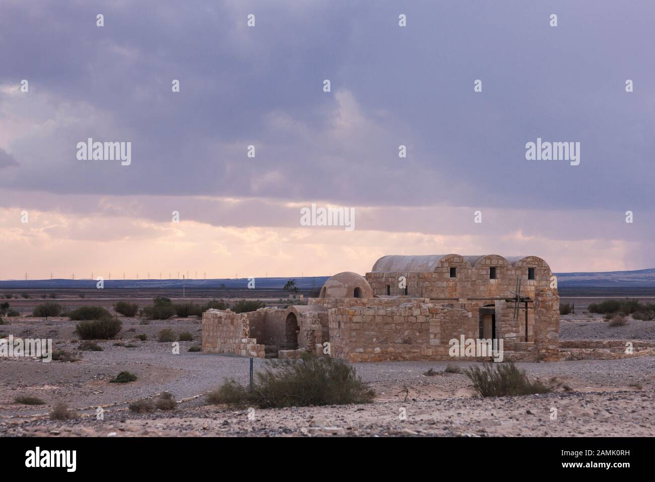 Qasr Amra, Qusayr amra, Desrt castle, Zarqa, eastern desert, Jordan, middle east, Asia Stock Photo