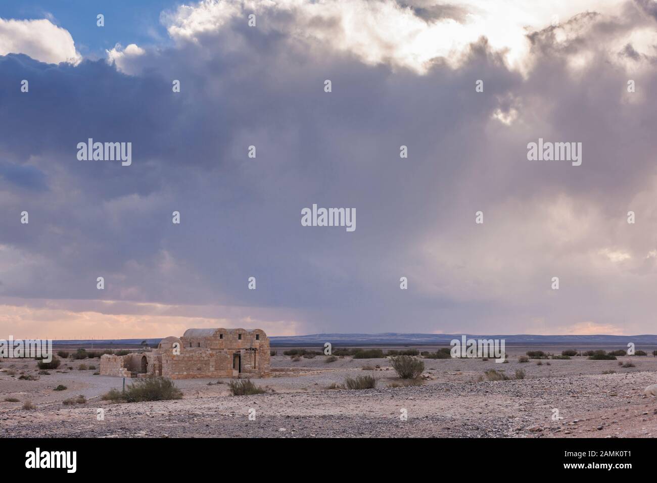 Qasr Amra, Qusayr amra, Desrt castle, Zarqa, eastern desert, Jordan, middle east, Asia Stock Photo
