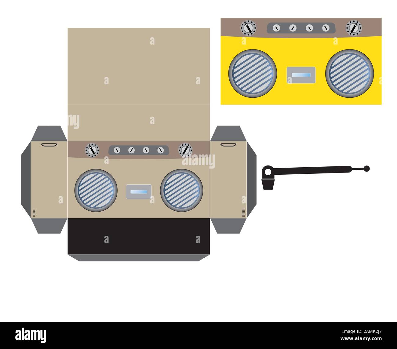 Vintage Radio Paper Model for Cut and Glue Stock Vector Image & Art Alamy