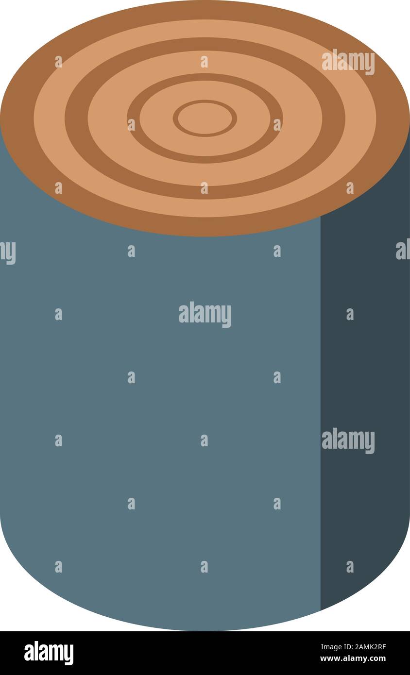 Natural tree stump icon, isometric style Stock Vector