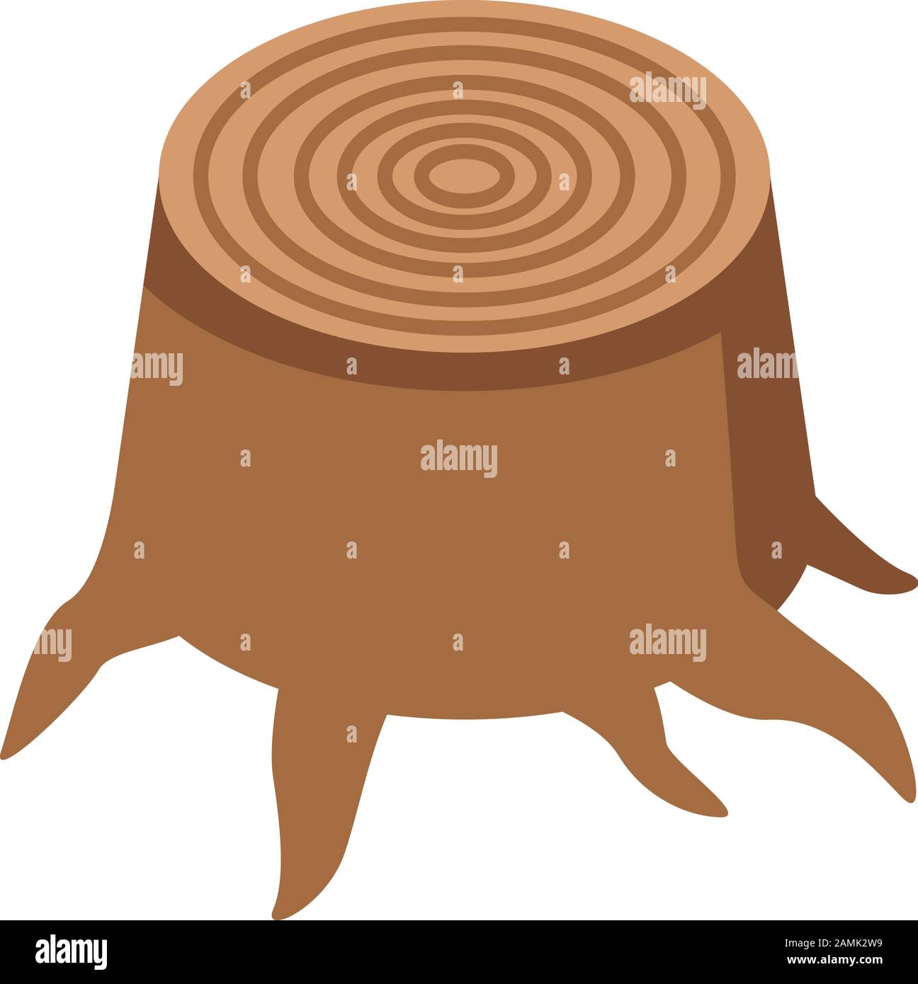 Oak stump icon, isometric style Stock Vector