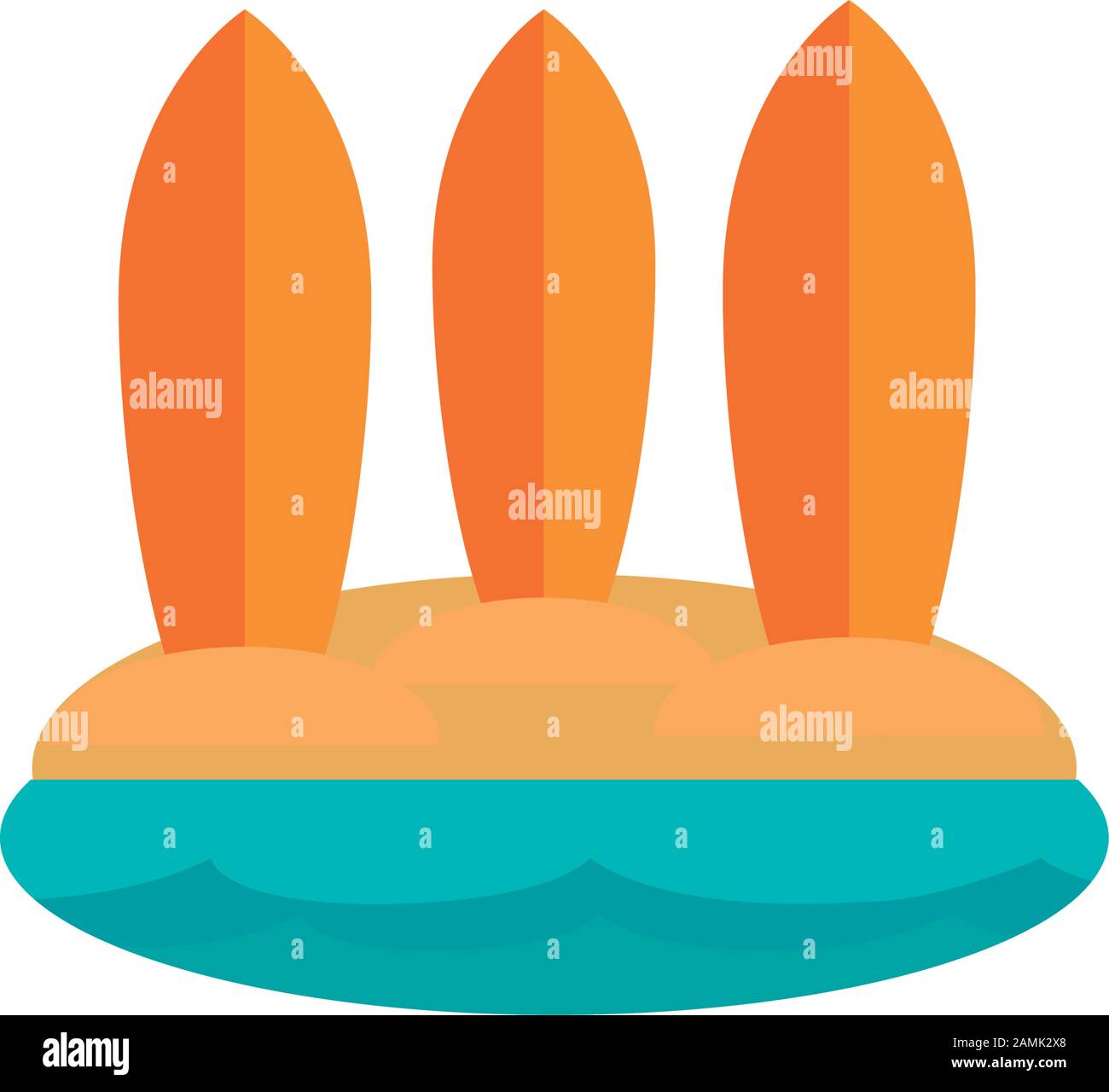 three surfboards beach australia icon on white background vector ...
