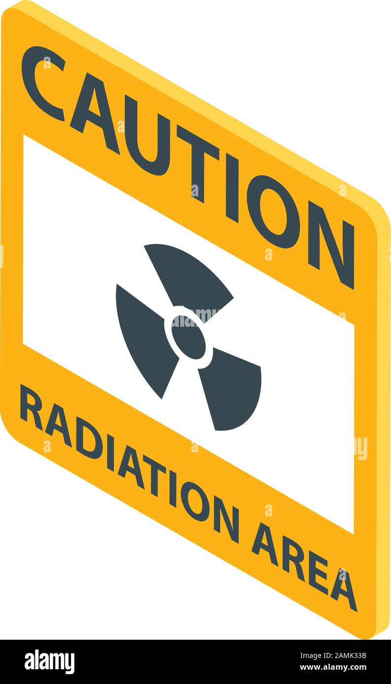 Radiation area icon, isometric style Stock Vector