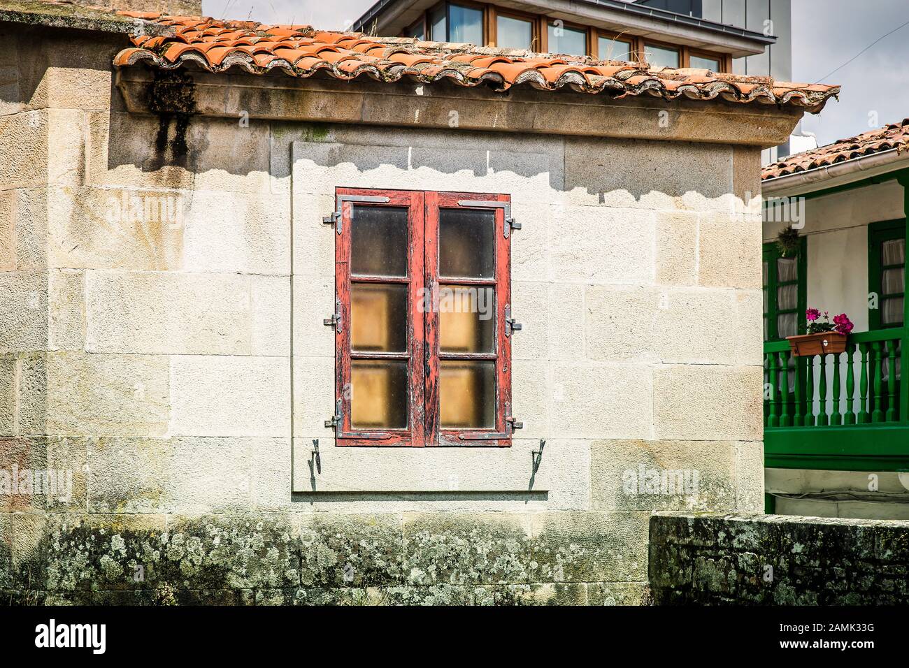 Closed Window Front View front view of wooden window closed on granite facade Stock Photo - Alamy