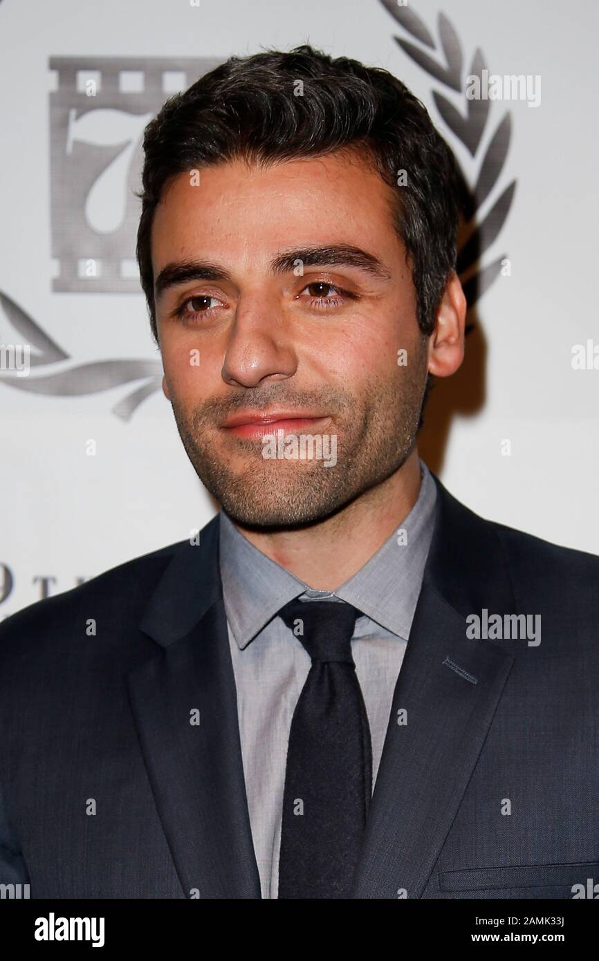 NEW YORK-JAN 6: Actor Oscar Isaac attends the New York Film Critics Circle Awards at the Edison Ballroom on January 6, 2014 in New York City. Stock Photo