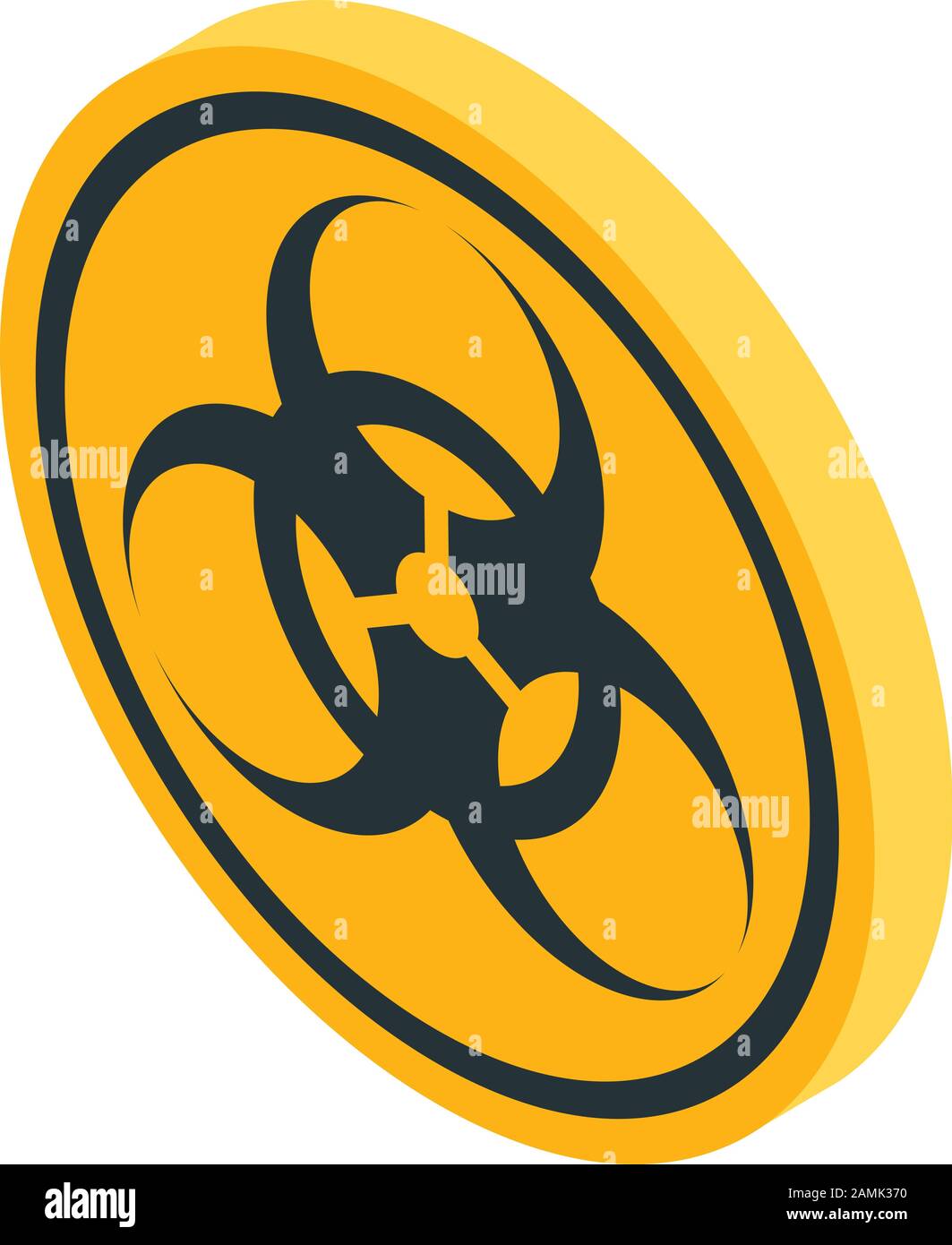 Circle radiation sign icon, isometric style Stock Vector