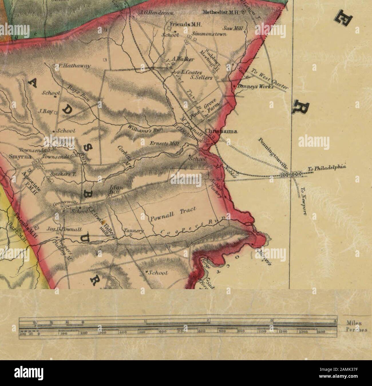 1851 map of the area. Note Penningtonville station to the east in