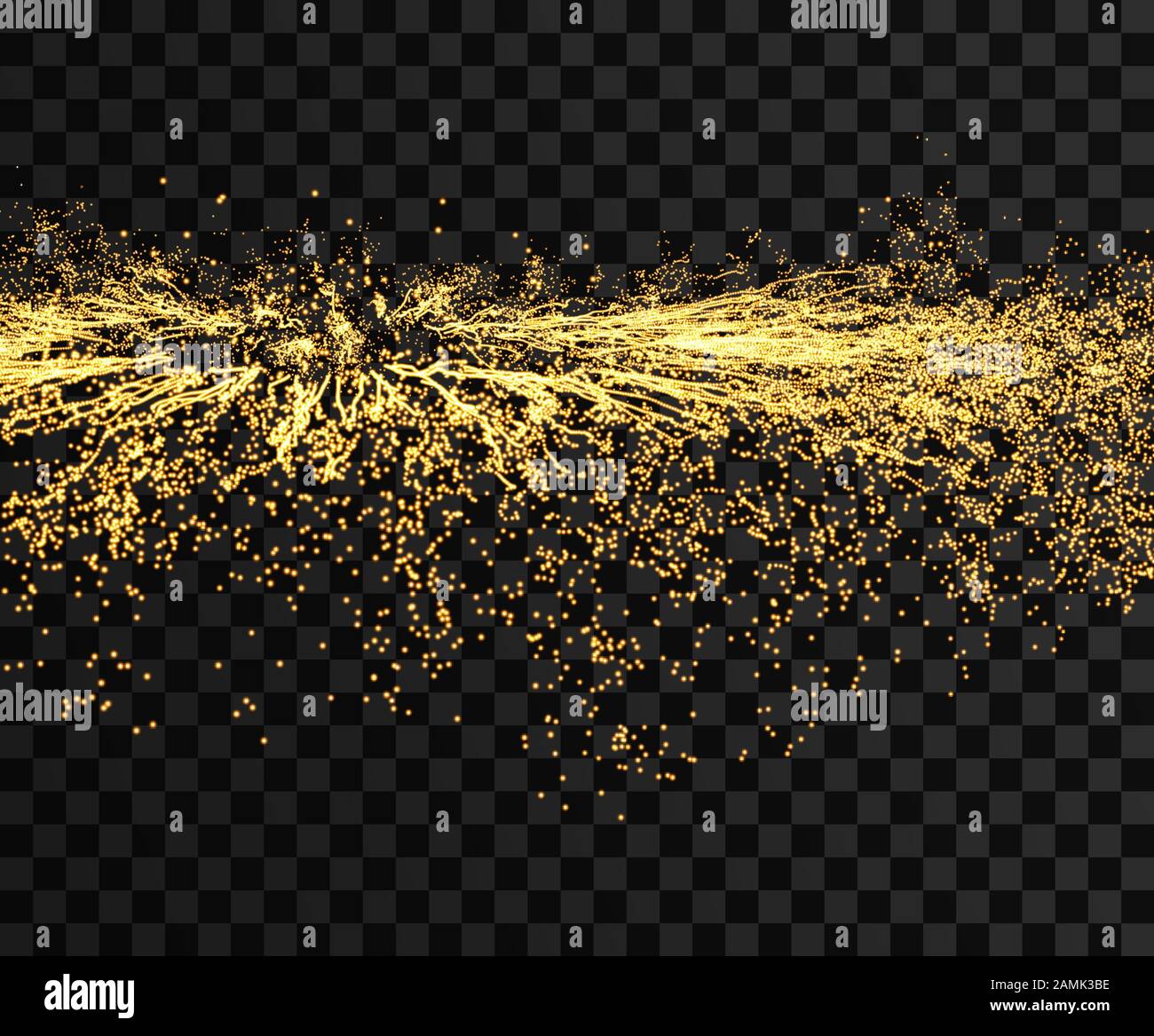 Electricity lighting effects. Array with dynamic particles. 3d futuristic technology style. Abstract Background. Vector illustration. Stock Vector